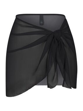 SKIMS SILK CHIFFON COVER UP WRAP SKIRT | ONYX × M